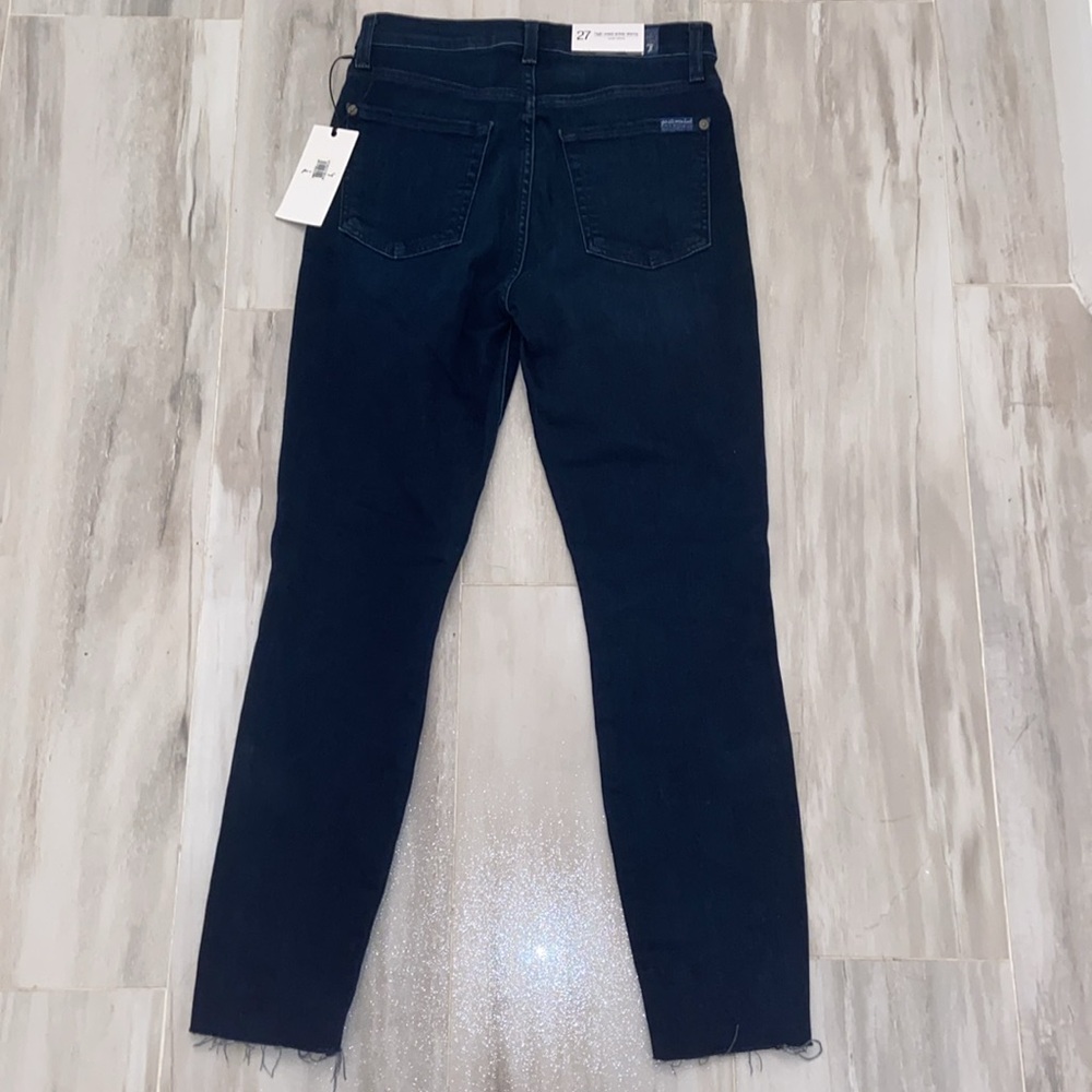 7 For All Mankind High Waist Ankle, Raw Hem, Super Skinny, 27x27, NWT, $165 MSRP - Picture 7 of 15